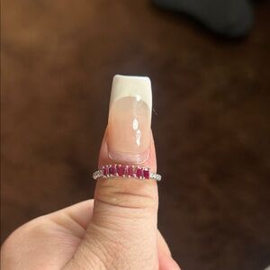 Elegant Silver and Pink Gemstone Ring